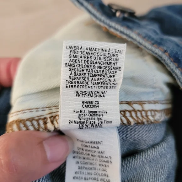 Free People Blue Distressed Jean Shorts - Picture 5 of 9